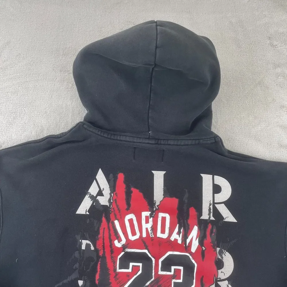Air Jordan Hoodie Men XL Black Pullover AJ5 Retro 5 Big Graphic‎ Sweatshirt Nike